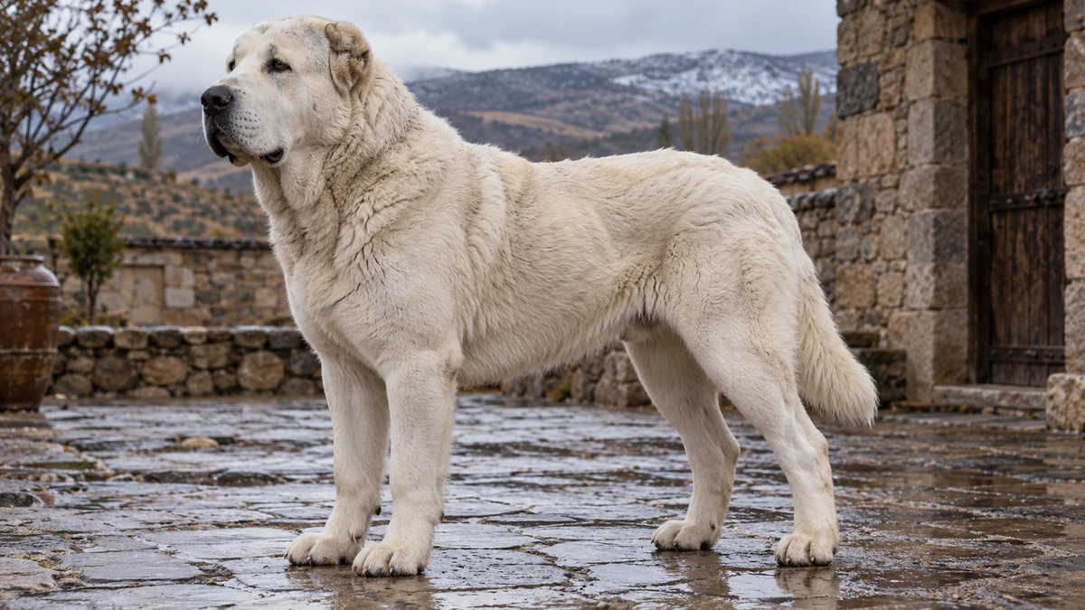 Alabay köpek — kirli beyaz renk