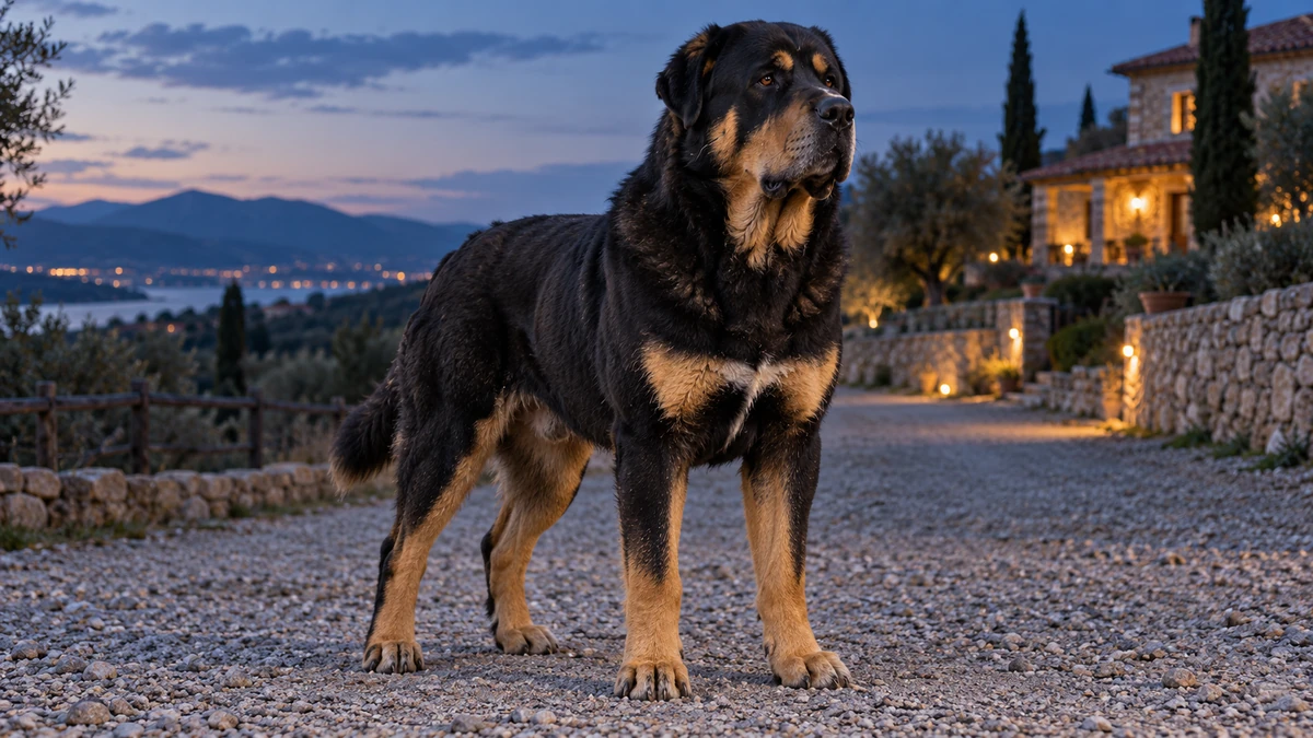 Alabay köpek — siyah-tan renk